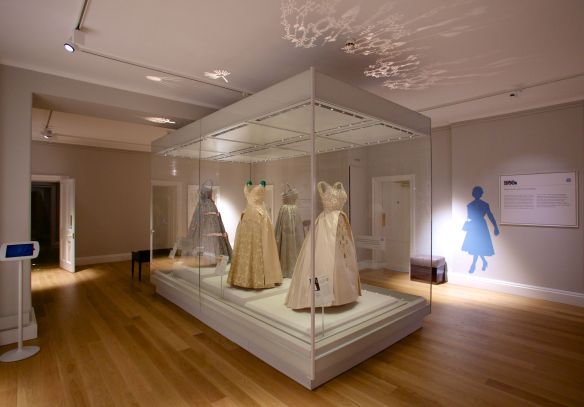 A case of dresses once worn by HM The Queen.